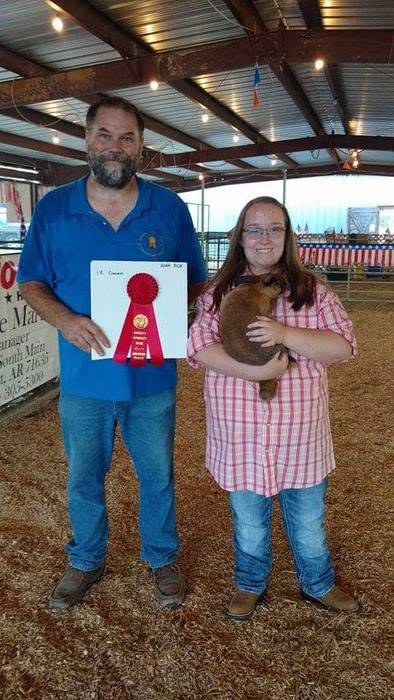 CHSEagles_News's tweet image. Anna Rice - 2nd Rabbit Class and 2nd Rabbit Showmanship in the Ashley County Fair!