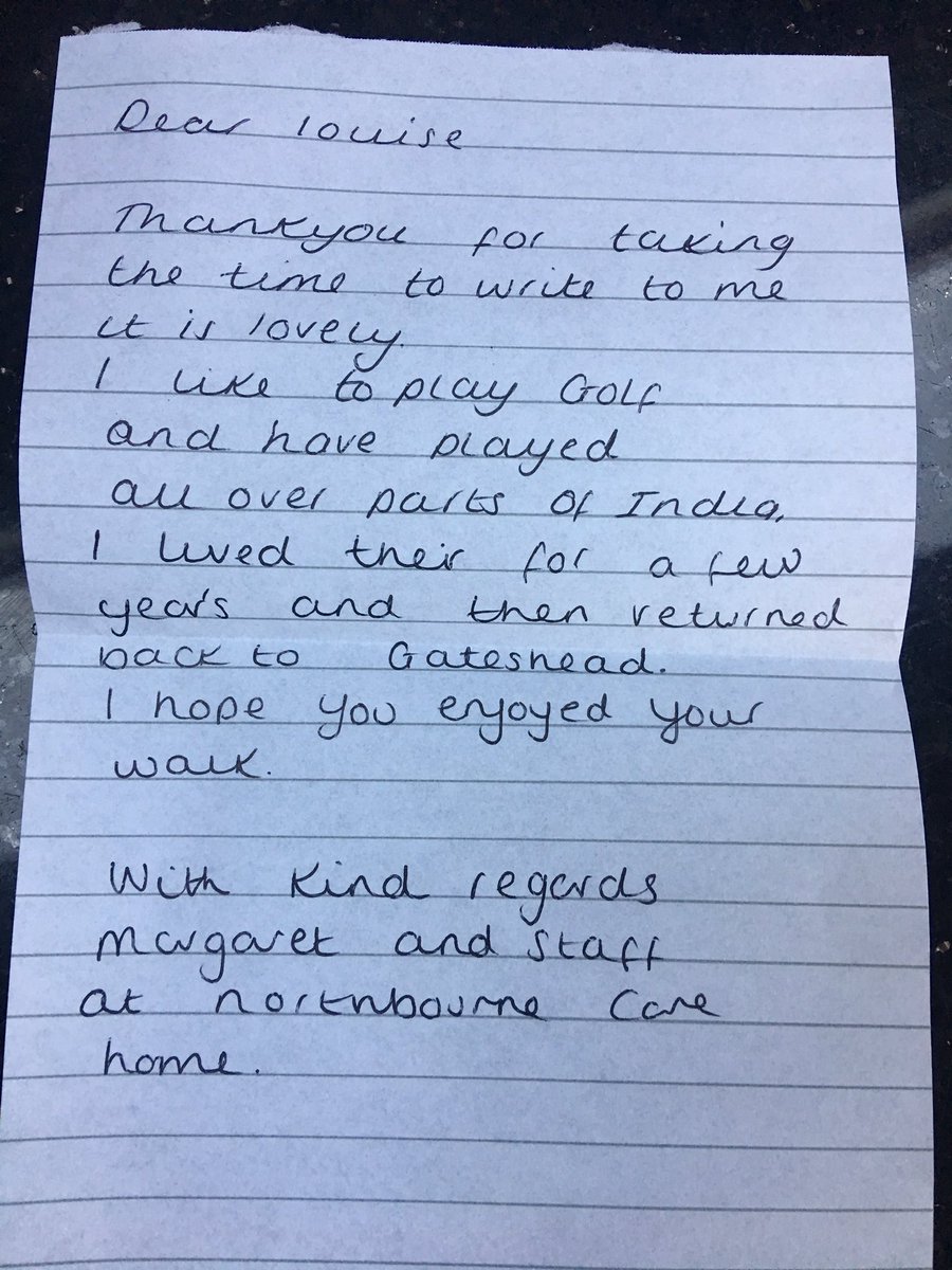 Lovely letter from Margaret. Thank you <a href="/MovingIntoCare/">Moving In</a> <a href="/NorthbourneCare/">Northbourne care home</a>