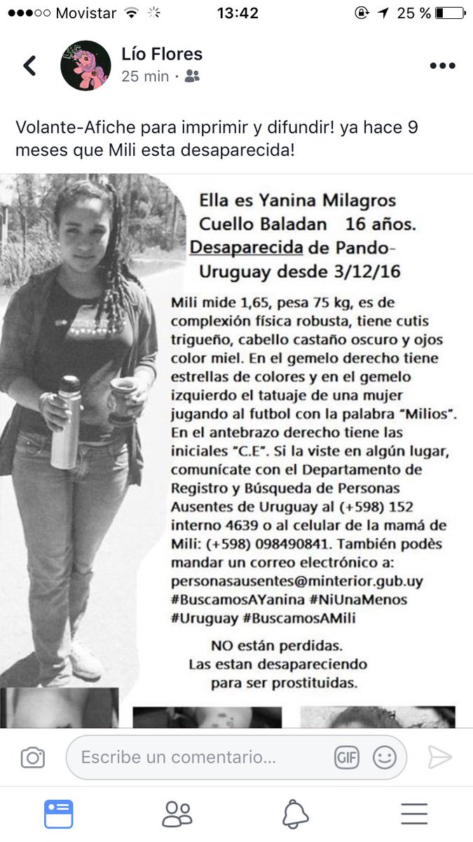 iridiscenci4's tweet photo. Chiques acá tienen un afiche para imprimir y ayudar con la busqueda de Mili!!! https://t.co/IR76vLZxcU
