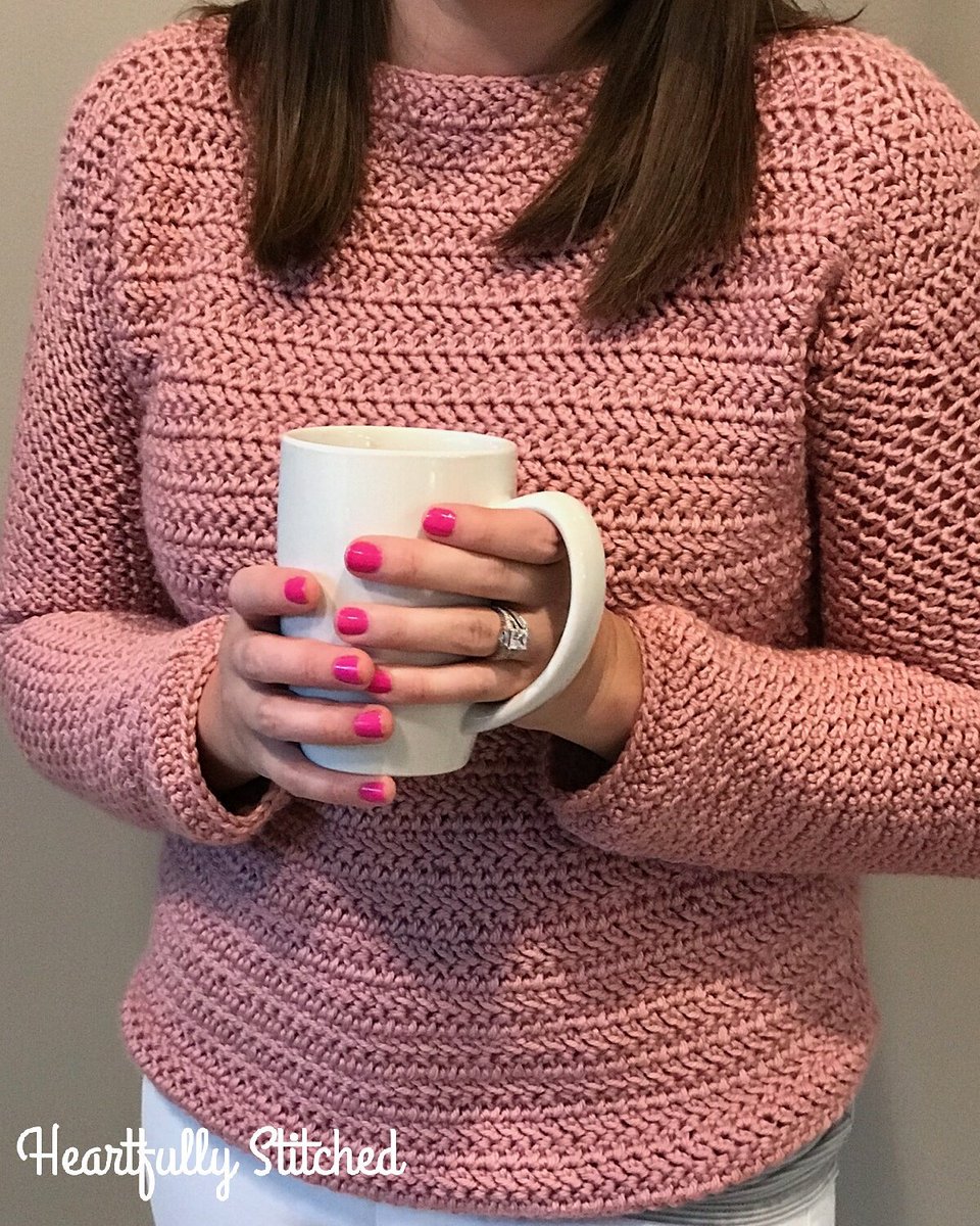HeartfullStitch's tweet photo. So excited to get this pattern released and simo thankful I have a beautiful friend to model it for me!#crochet #sweater #heartfullystitched https://t.co/KUoGvF2qUV
