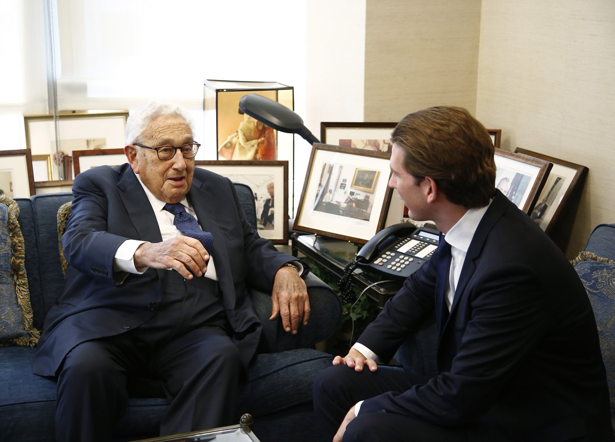 Αποτέλεσμα εικόνας για sebastian Kurz and Henry Kissinger