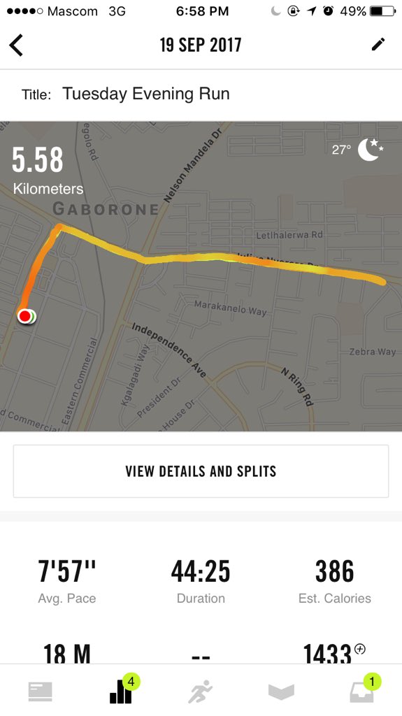 One_Dionza's tweet image. Tuesday evening run done #HlaselaMafutha #SexyPace #RunWidIt