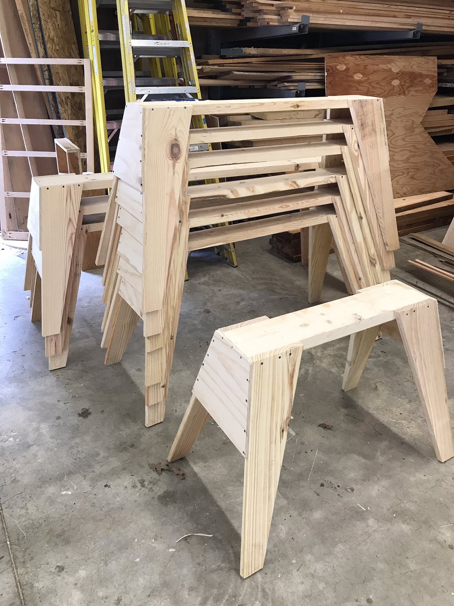 nfa_carpentry's tweet photo. Sawhorses for security at NFA main and south middle school. Job well done carpentry 1 students https://t.co/xuEA27ZZAY