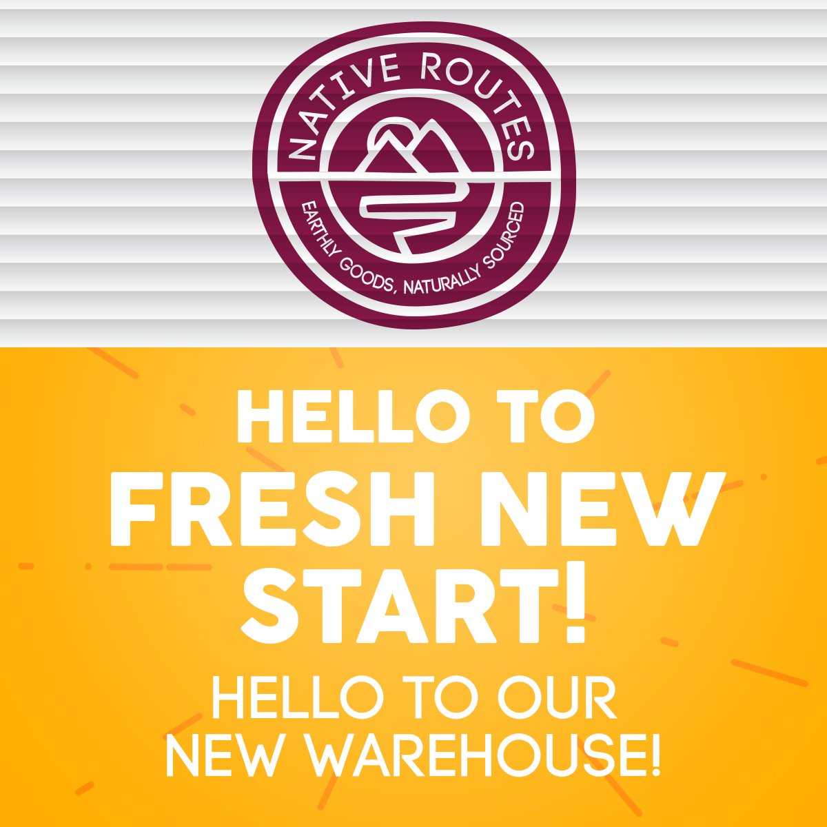 nativeroutes's tweet photo. Say hello to fresh, new start! βοΈ
#NativeRoutes #newstart #growth #superfoods #cleaneats #newwarehouse https://t.co/lC2vTf2cWS