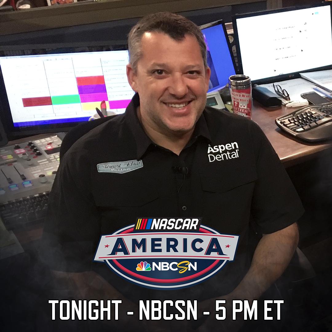 NASCARonNBC's tweet image. We've got @TonyStewart at @NBCSports' studios today for #NASCARAmerica! 

We're doing a Twitter takeover. Ask your questions using #AskTony!