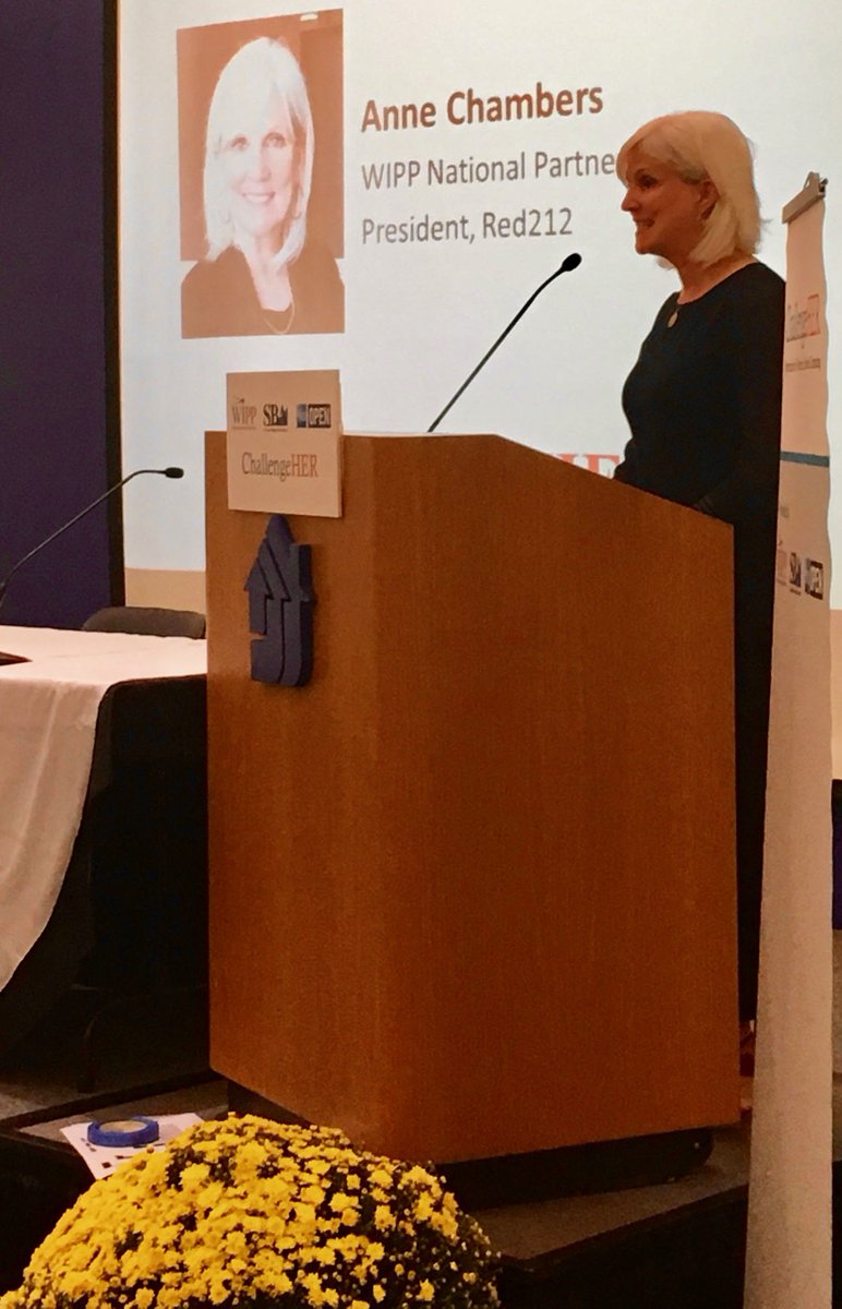 WIPPWeDecide's tweet photo. Longtime WIPP member @Annechambers of @red212agency performs the introduction, highlighting WIPP, at today's ChallengHER Cincinnati event. https://t.co/xhLrxYjHSL