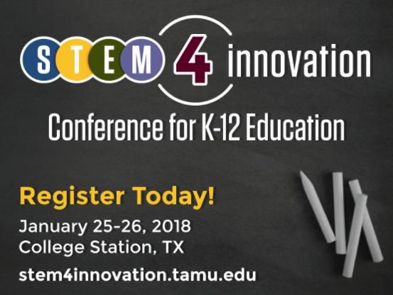 Spark! PK-12 Engineering Education Outreach (@sparktamu) on Twitter photo Giveaway is in full swing! Retweet for a chance to win a free registration to #STEM4innovation at <a href="/TAMU/">Texas A&M University</a>
stem4innovation.tamu.edu Giveaway is in full swing! Retweet for a chance to win a free registration to #STEM4innovation at <a href="/TAMU/">Texas A&M University</a>
stem4innovation.tamu.edu