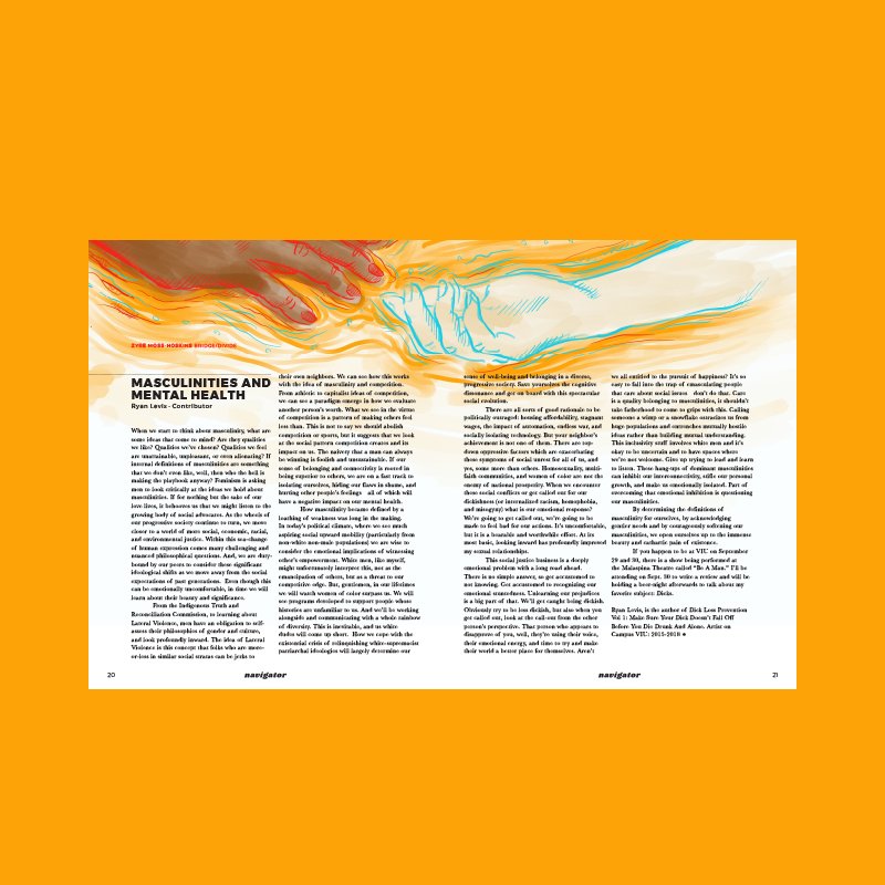 VIUGraphicDesgn's tweet photo. Amazing work from @VIUGraphicDesgn students Zyre, Kent and Sara on the re-design of @NavigatorVIU! 📰😀 Issue 1 out now! https://t.co/5Y5YaPcLNR