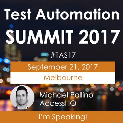 testingmindcon's tweet photo. Michael Pollino of @AccessHQ1 will be sharing industry insight at the #Test Automation Summit on 21 Sept #TAS17 https://t.co/1z5ZFYGzT2 https://t.co/3QbVWyKBwE