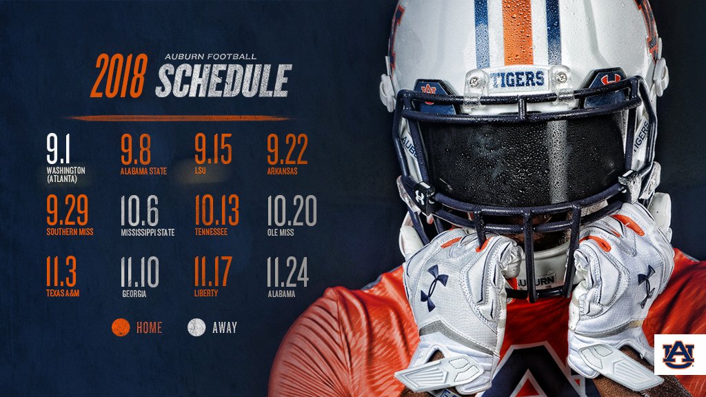 Story recap for xc/track vs ncaa outdoor championships on june 12, 2021 at 11 a.m. Auburn Football Schedule : Auburn Football On Twitter Mark Your Calendars Here S A First Look At Our Complete 2018 Schedule Wareagle