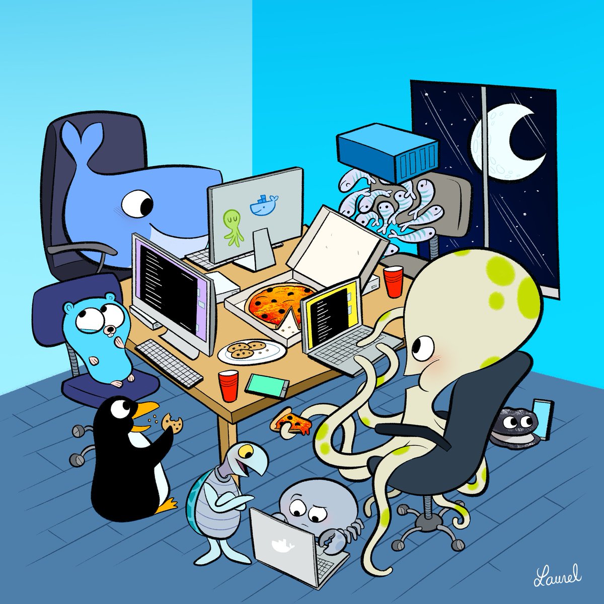 Docker's tweet image. Students! Here are the top 5 reasons why learning #Docker is a must have skill for careers in tech: dockr.ly/2rkX6cg