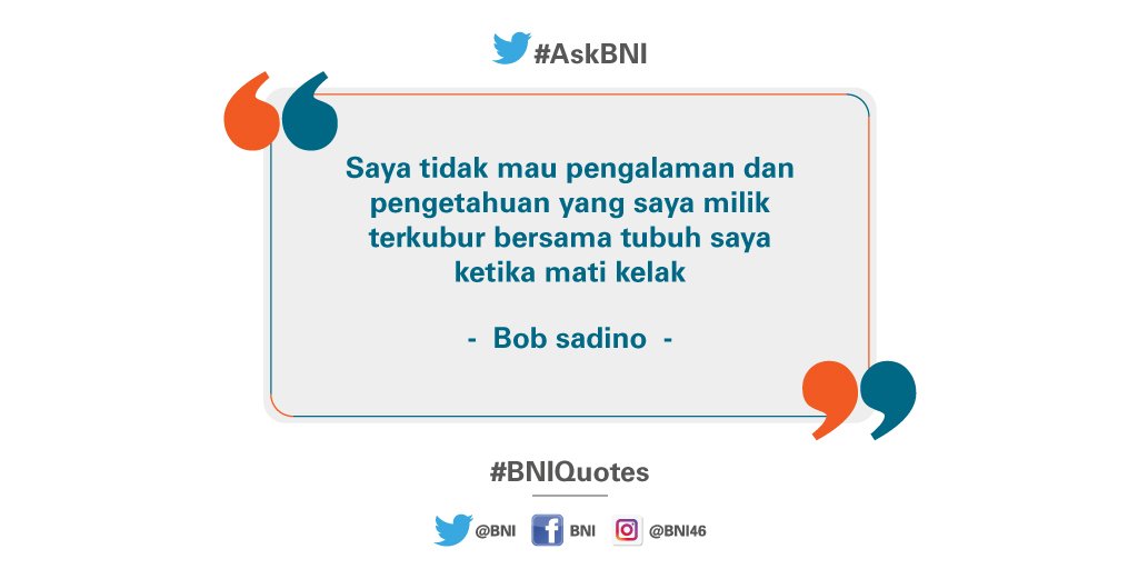 BNI's tweet photo. Ilmu pengetahuan akan bermanfaat jika kita mau berbagi dengan generasi penerus :)  #BNIQuotes https://t.co/luBdkIEdlG