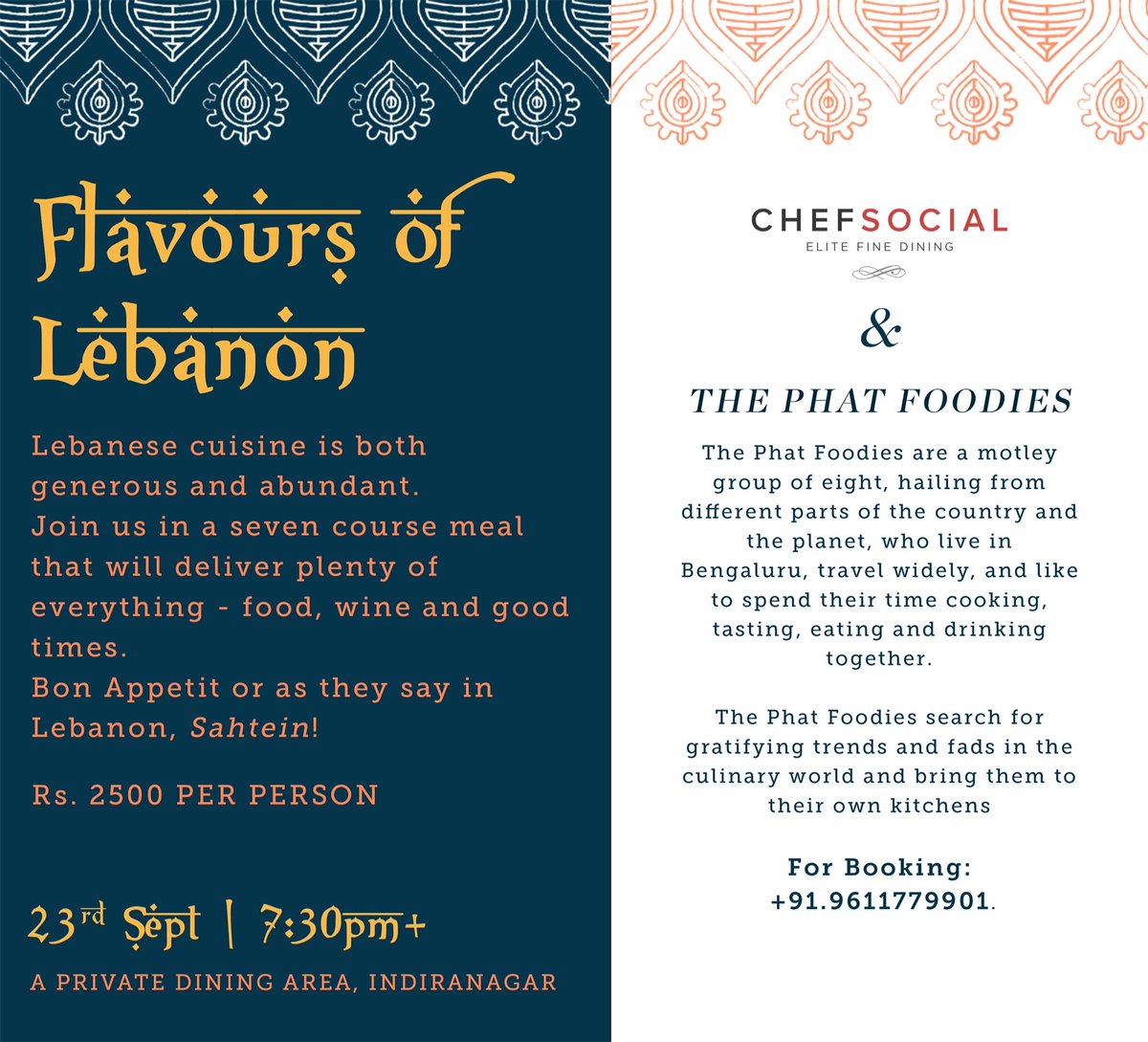 Authentic #lebanese cuisine this saturday by ChefSocial & The Phat Foodies. #privatedining