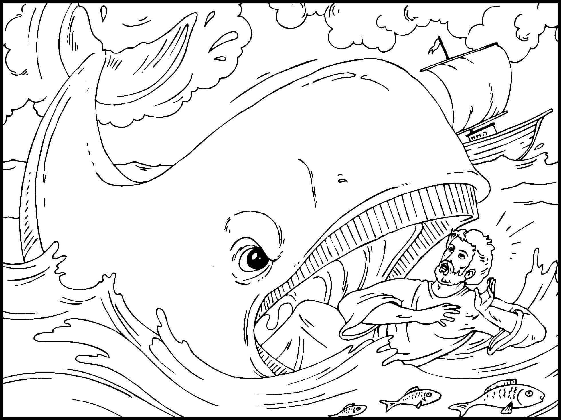 Jonah And The Big Fish Coloring Pages