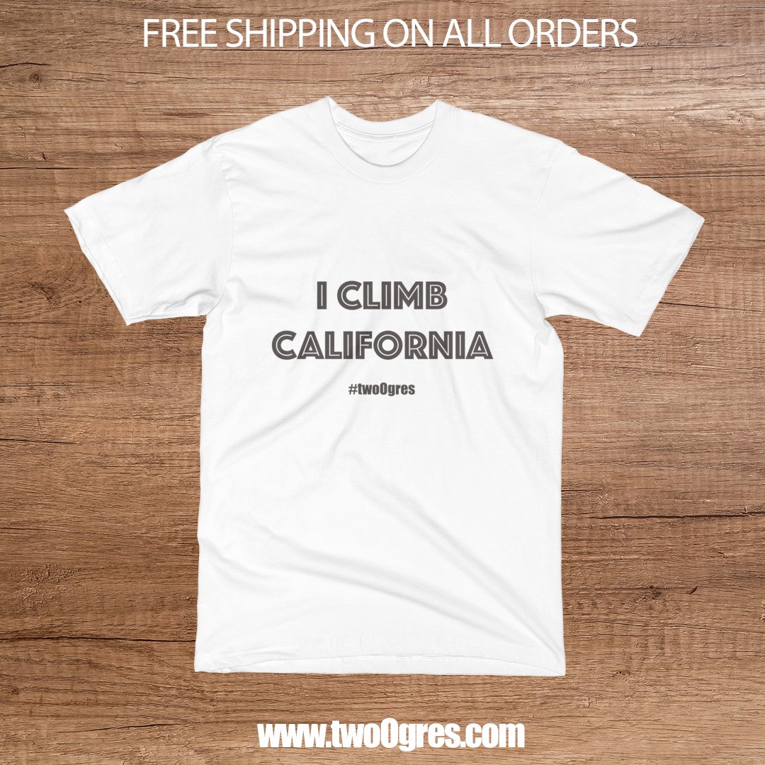 twoOgres's tweet image. I CLIMB CALIFORNIA-Made in USA Cotton Men&apos;s T-shirt now available, FREE SHIPPING! shop.twoogres.com/collections/t-… #twoogres #climbing #climbingshirt