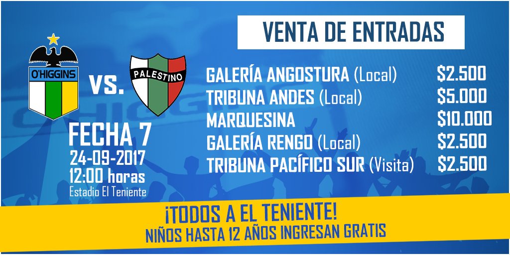 capodprovincia's tweet photo. 🎫 O'Higgins rebaja sus entradas para el domingo para intentar salir del fondo de la tabla. #CapodeproVIncia https://t.co/72rhyUVM6w