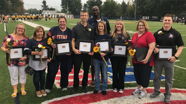 BmmsTitans's tweet image. Class move by 8th grade football Titans honoring teachers that inspire before tonight's game! #BCSDTitans #Tearsofpride #TeacherAppreciation