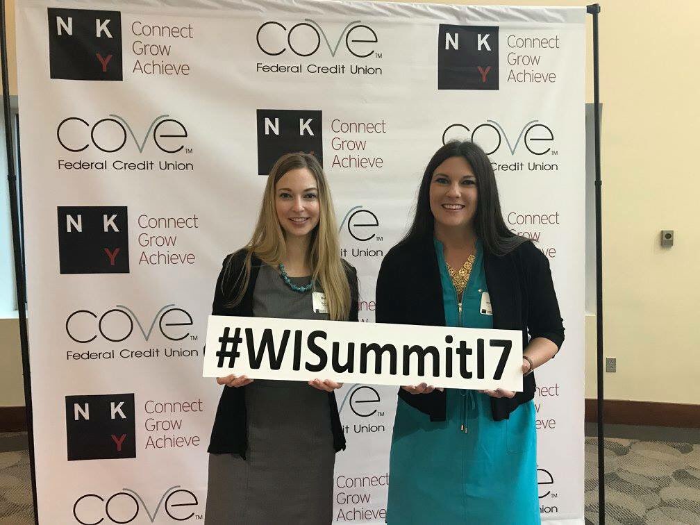 Bridget_Koch's tweet photo. Repping @ScooterMedia with @bethanynmiller at the @NKYChamberWI Regional Summit at the @CoveFCU red carpet photo booth. Incredible day! https://t.co/n64tP06bW4
