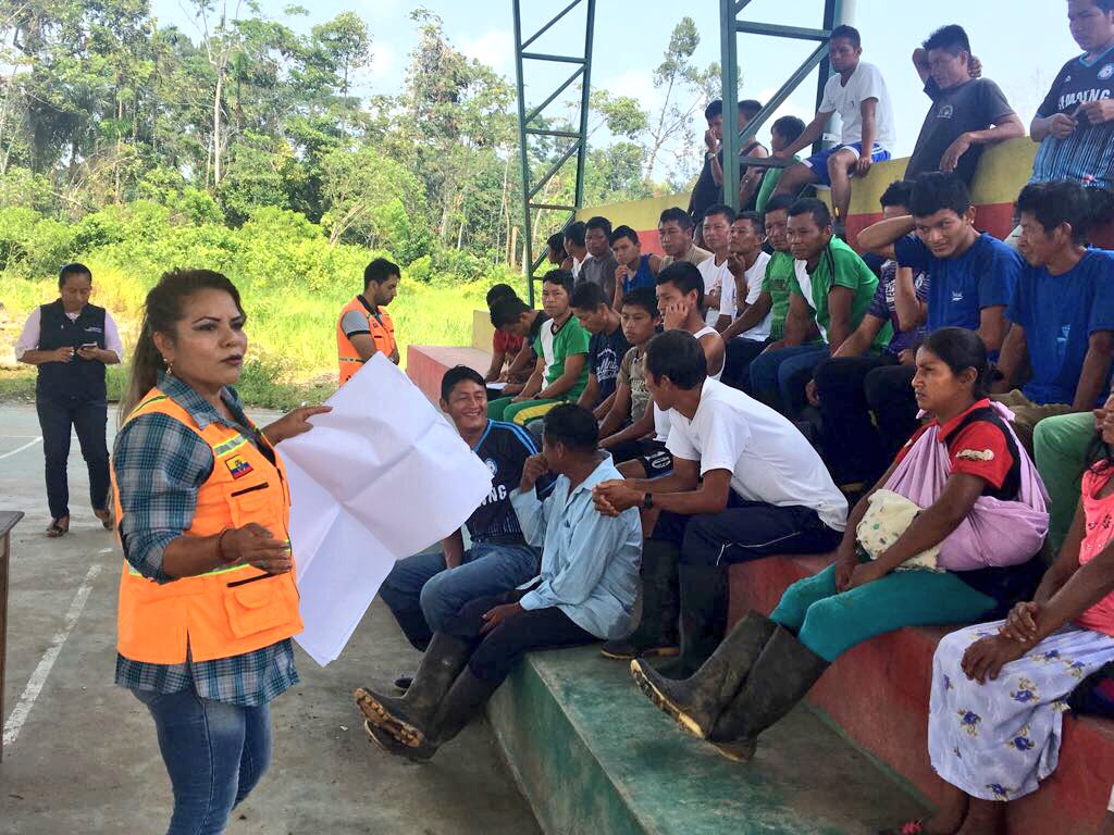 Riesgos_Ec's tweet photo. #Orellana | Trabajamos en la elaboración del Plan Comunitario de Gestión de Riesgos | Parroquia #Huiruno comunidad Cotona https://t.co/hqTrENlJil