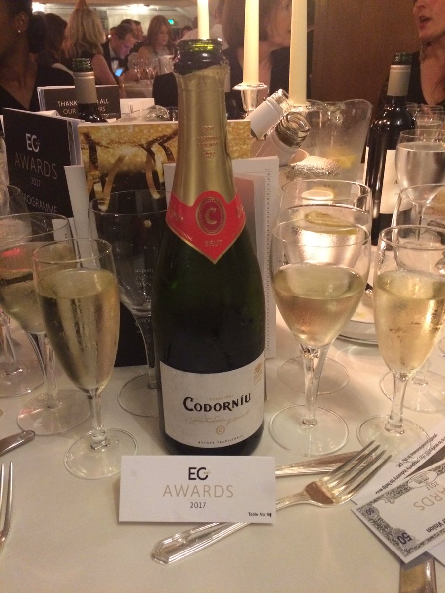 Celebrating with a bottle of bubbly on #table91 #EGAwards17