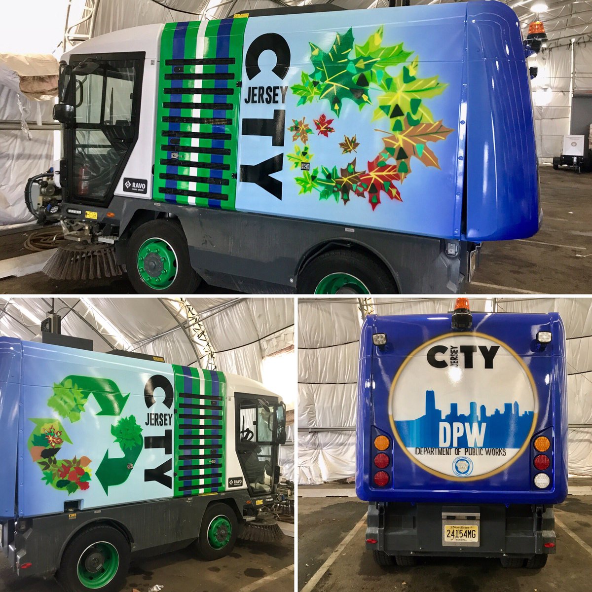 Updating our street sweeper fleet. 7 new ones on way.  Design on this done by <a href="/PAWS21/">PAWS21</a> - looks like the nicest street sweeper ever.