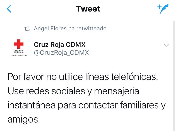 RendonMorenoA's tweet photo. No usen los teléfonos déjenlos para emergencias #sismo #sismocdmx #Sismomexico #terremoto #temblor #cruzRoja https://t.co/APFGhf78Z3