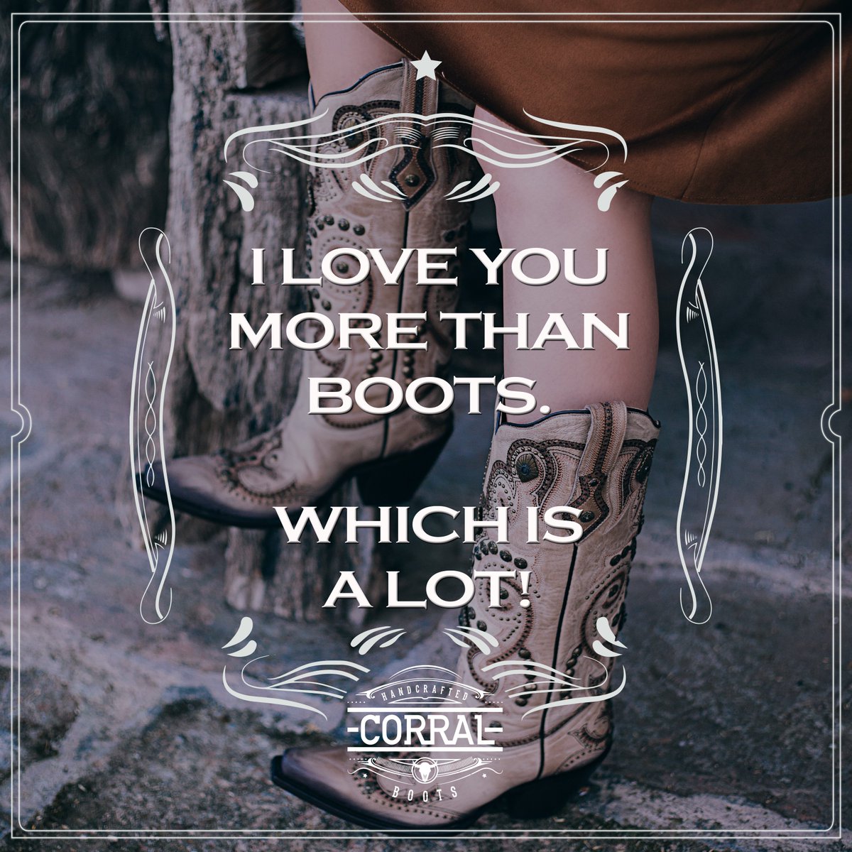 We don’t use this phrase often, so if a girl pays you this compliment you know you’re doing something right!
#CorralBoots #MyCorralBoots