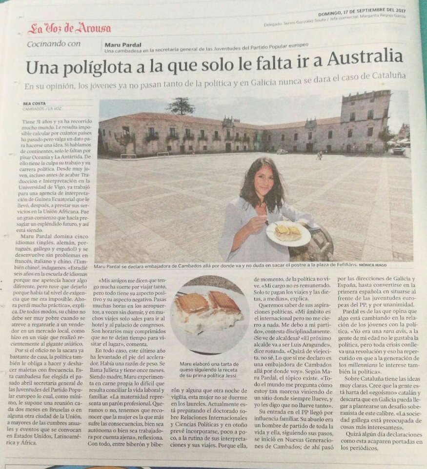 marupardal's tweet photo. Para los que me preguntáis por qué salgo con una tarta. En papel sí se explica #comiendocon @lavozdegalicia https://t.co/jOMvW6VdoY