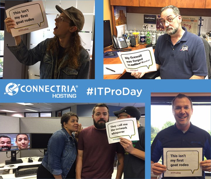 Connectria's tweet photo. To all our IT Pros at Connectria, our partners and customers. Happy #ITProDay https://t.co/JHKKO8Zpxb