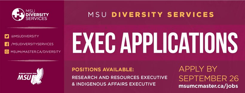 We're hiring again! Join our SPA+CEP Committees, or apply to our Exec Team!

Applications are here: msumcmaster.ca/jobs