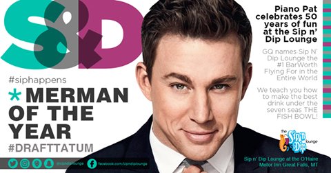 ohairemotorinn's tweet photo. The #SipnDip quest to invite @channingtatum to swim with our mermaids! Help us to #DraftTatum! #ChanningTatum #Splash2 #Mermen https://t.co/J0Njd06aDJ