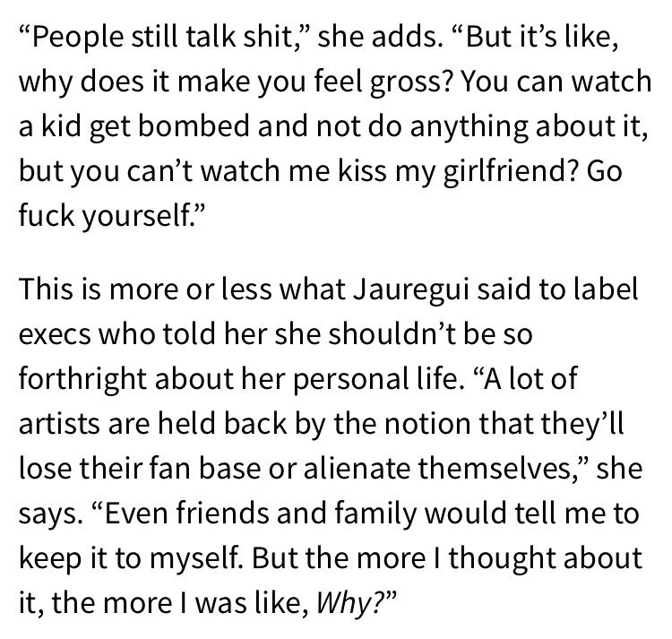 Lauren Jauregui talks sexuality: "You can watch kids get bombed &amp; not do anything about it, but can't watch me kiss my GF? Go fuck yourself"