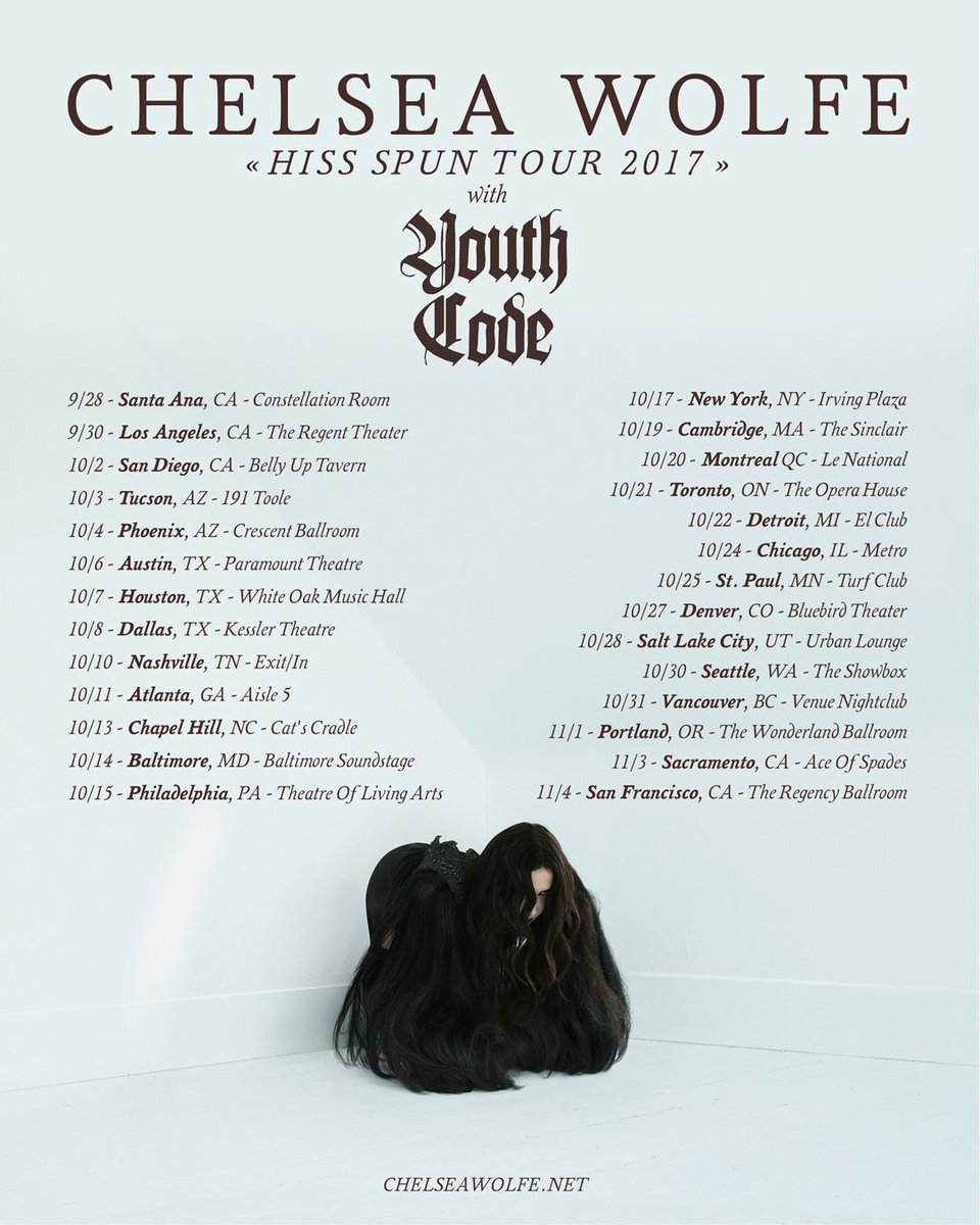 Fredsablan's tweet image. Starts in one week... #ChelseaWolfe #YouthCode