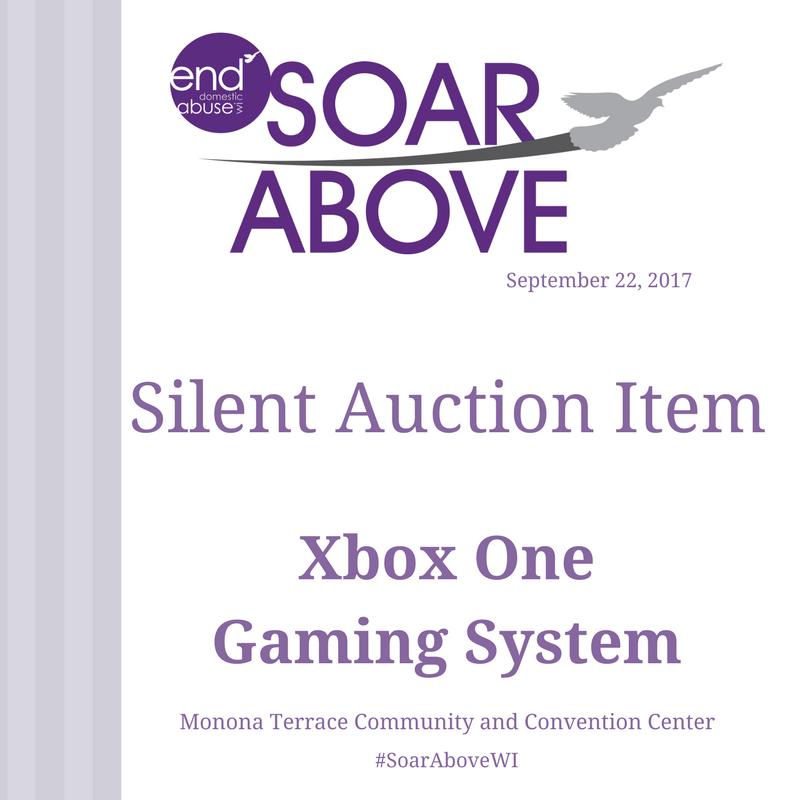 endabuseWI's tweet photo. There's an @XboxOne in Friday's #SoarAboveWI silent auction. Perfect gift for someone. #EndAbuse #DomesticViolence #DomesticAbuse https://t.co/cYeC7wFCiu
