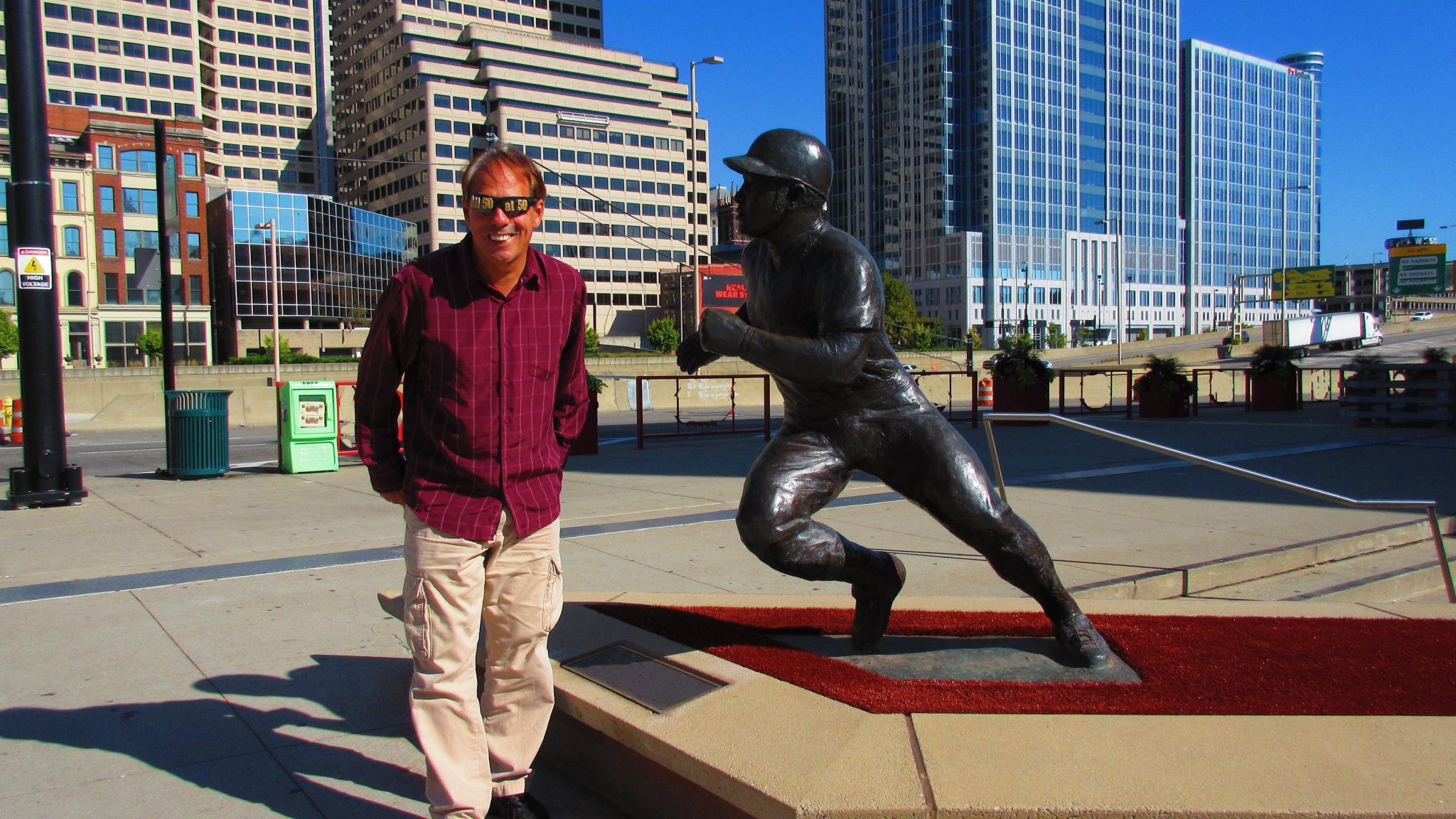9/19 Happy Birthday Joe Morgan, here with his statue at the Great American Ballpark- Cincinnati, Ohio 