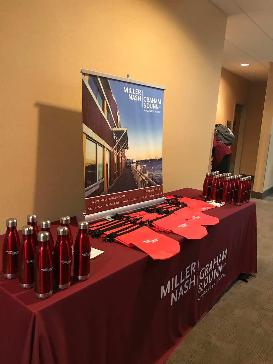 MillerNashLLP's tweet photo. Are you attending the 2017 @Pac_Shellfish Conference this week? Stop by our table and pick up a h2go Force bottle or waterproof bag! #PCSGA https://t.co/pLZ6wmW6v8