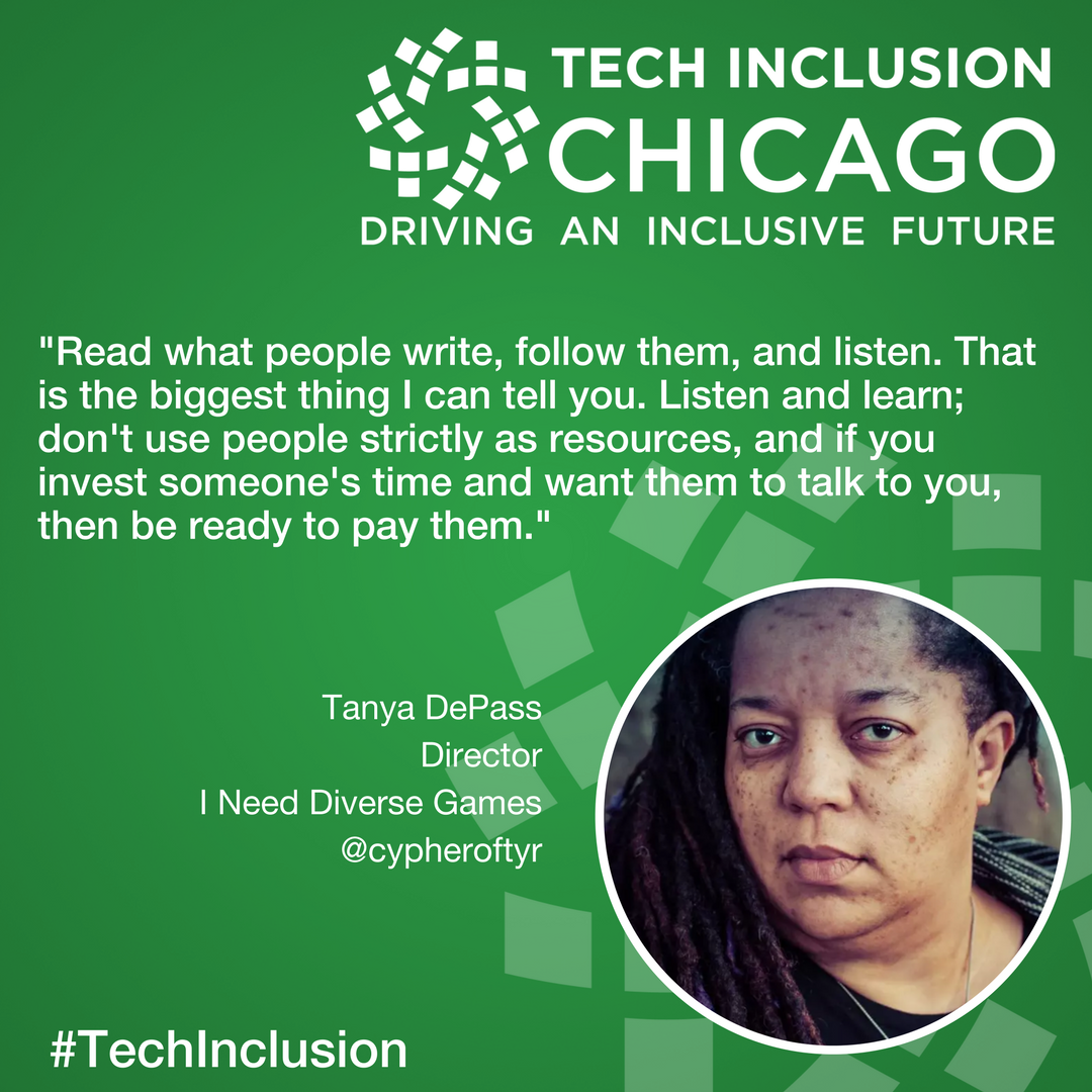 " Listen and learn; don't use people strictly as resources..."
<a href="/cypheroftyr/">Cypher to be found elsewhere</a> Director, I Need Diverse Games