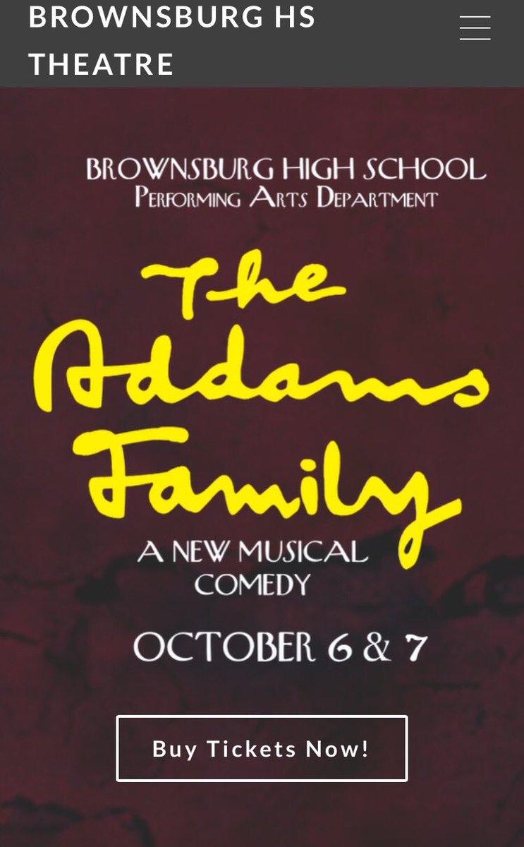 Tickets for the BHS production of The Addams Family are now on sale for $12! Performances October 6th &amp; 7th (link to tickets in bio) 😃🎭❤️