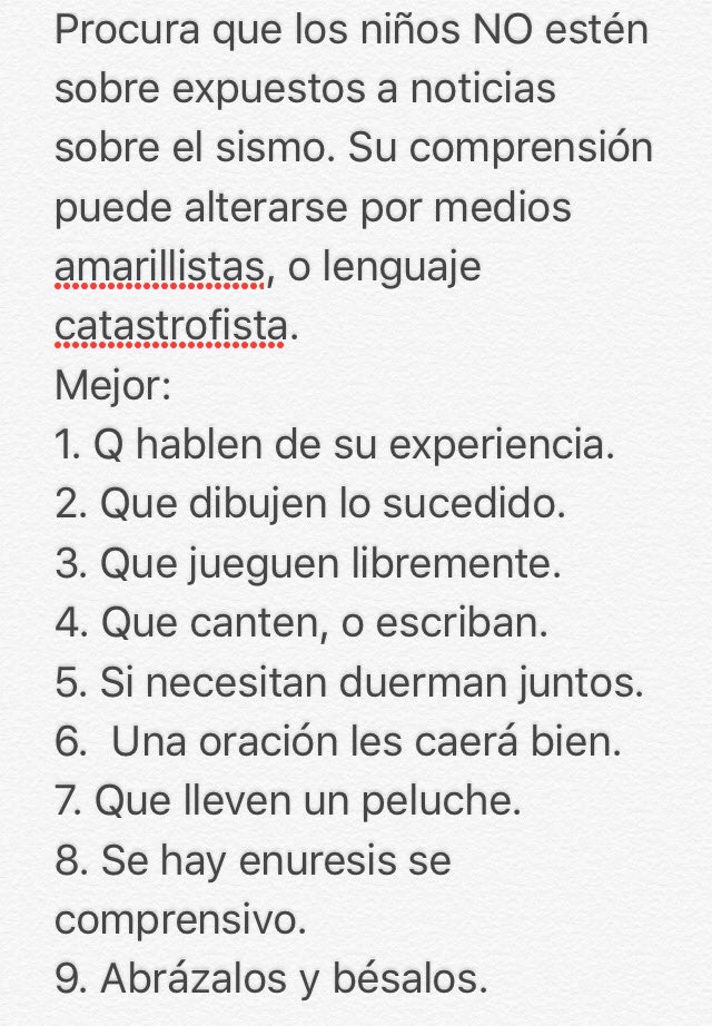 ricardobucio's tweet photo. Procura que niñas/os NO estén sobre expuestos a imágenes del #Sismo. 
Hablen con ellos, escuchen su sentir, duerman juntos, abrácenles. https://t.co/4SLv3vk6oh