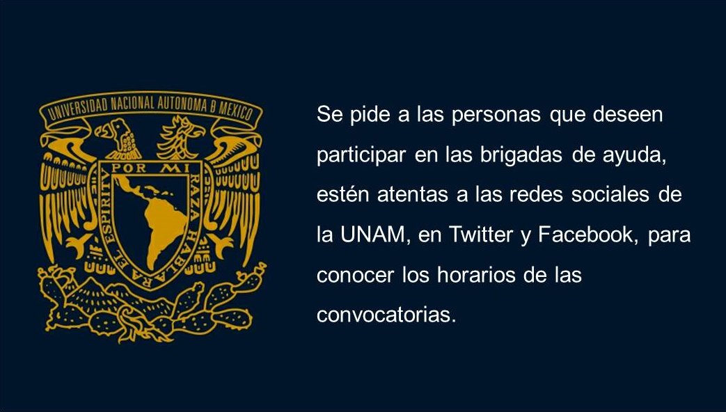 UNAM_MX's tweet photo. Sigue a las redes sociales de la UNAM para enterarte de avisos importantes. https://t.co/lQn2gdipeh