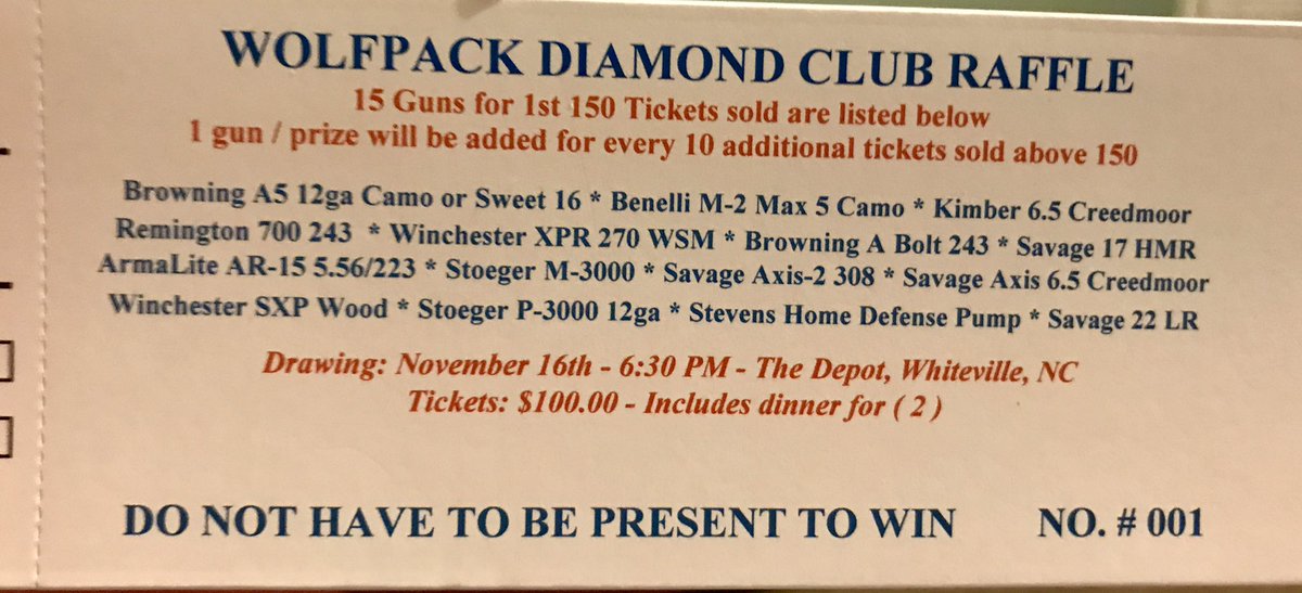 DiamondWhs's tweet photo. Wolfpack Diamond Club Annual Gun Raffle: Support Wolfpack Baseball and Get Yours Today! https://t.co/ons1b6YurN