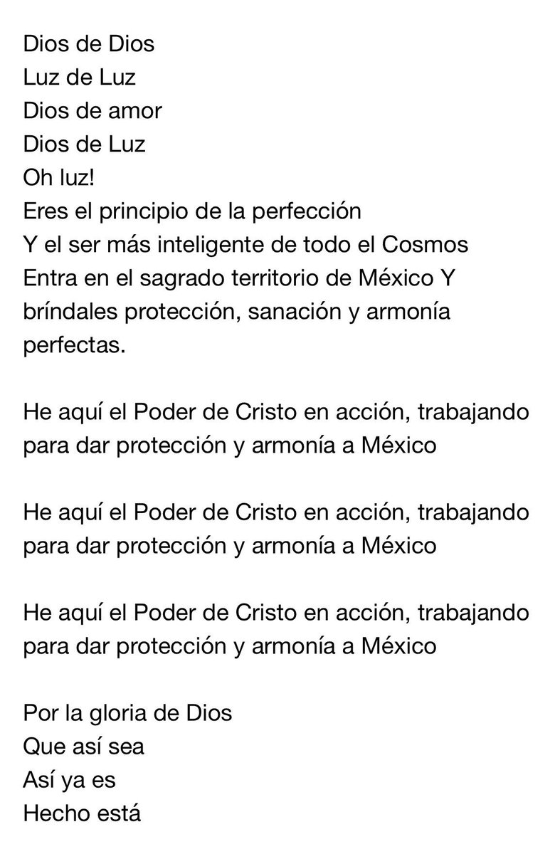 aesquinca's tweet photo. Les comparto la oración de mi amado maestro Dr. Joseph Michael Levry para este momento #sismo #luz #protección 🙏🏻🙏🏻🙏🏻 https://t.co/lOGtqHFQvw