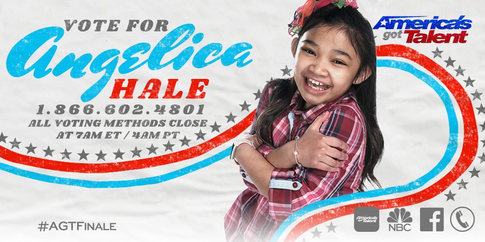AGT's tweet photo. If you want @angelicahale to win #AGT tomorrow, RETWEET and vote for her tonight. #AGTFinale https://t.co/oSmH5zL63A