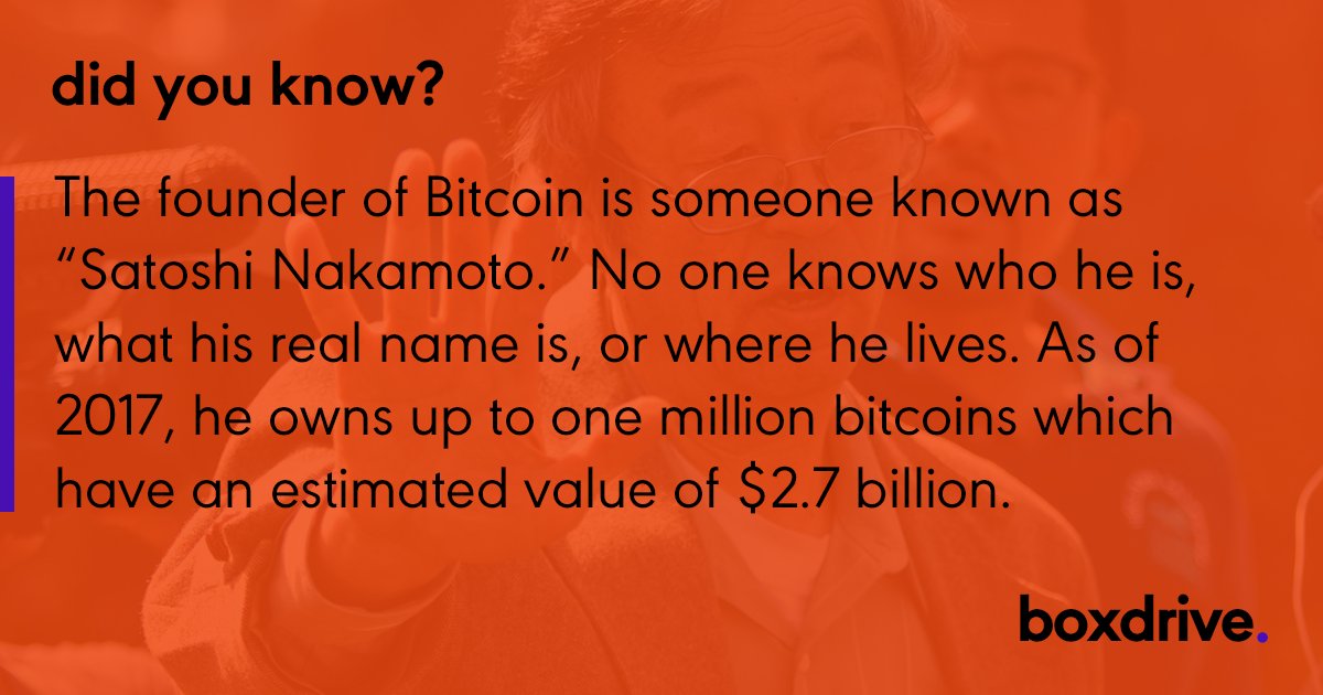 theboxdrive's tweet photo. Bitcoin & facts
#boxdrive #fact #bitcoin #Satoshi #Nakamoto #bitcoin2017 #mining #earnmoney #earnsatoshi #cloud #bxd https://t.co/ARBPwNYzwA