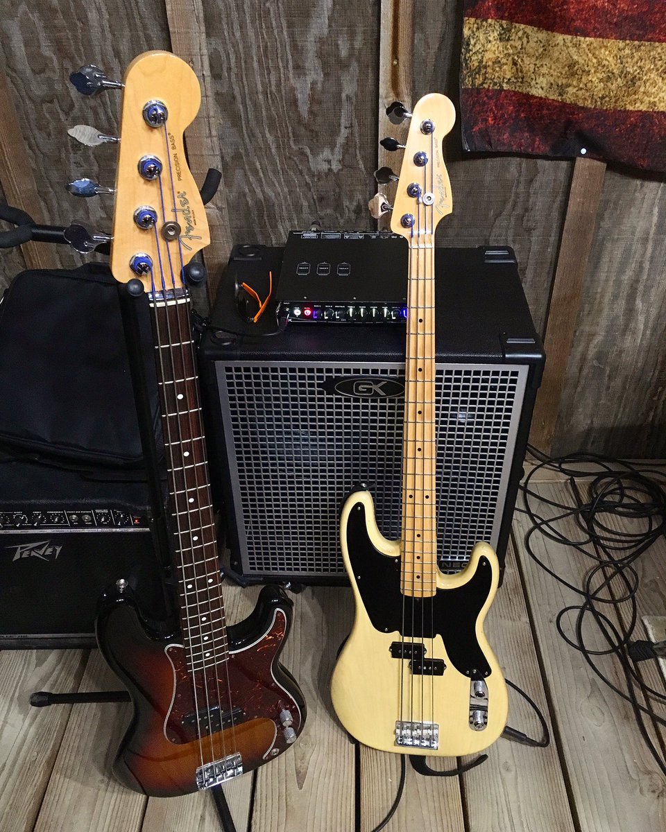 mathieuleger1's tweet photo. My bass rig today!! Two fender p-Basses and a GK MB FUSION! It Just kicks ass!! Lol https://t.co/jd958wLcUA
