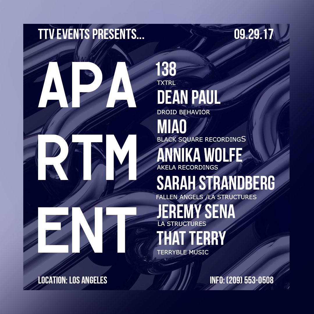 framedeventEDM's tweet photo. THE APARTMENT ☿ (10PM-6AM)
Friday, September 29th / 3 OF THE BRIGHTEST LASERS IN LA / Massive Speakers &amp; Lighting : https://t.co/FrLE0YpnBF https://t.co/B6XXeMQM4r