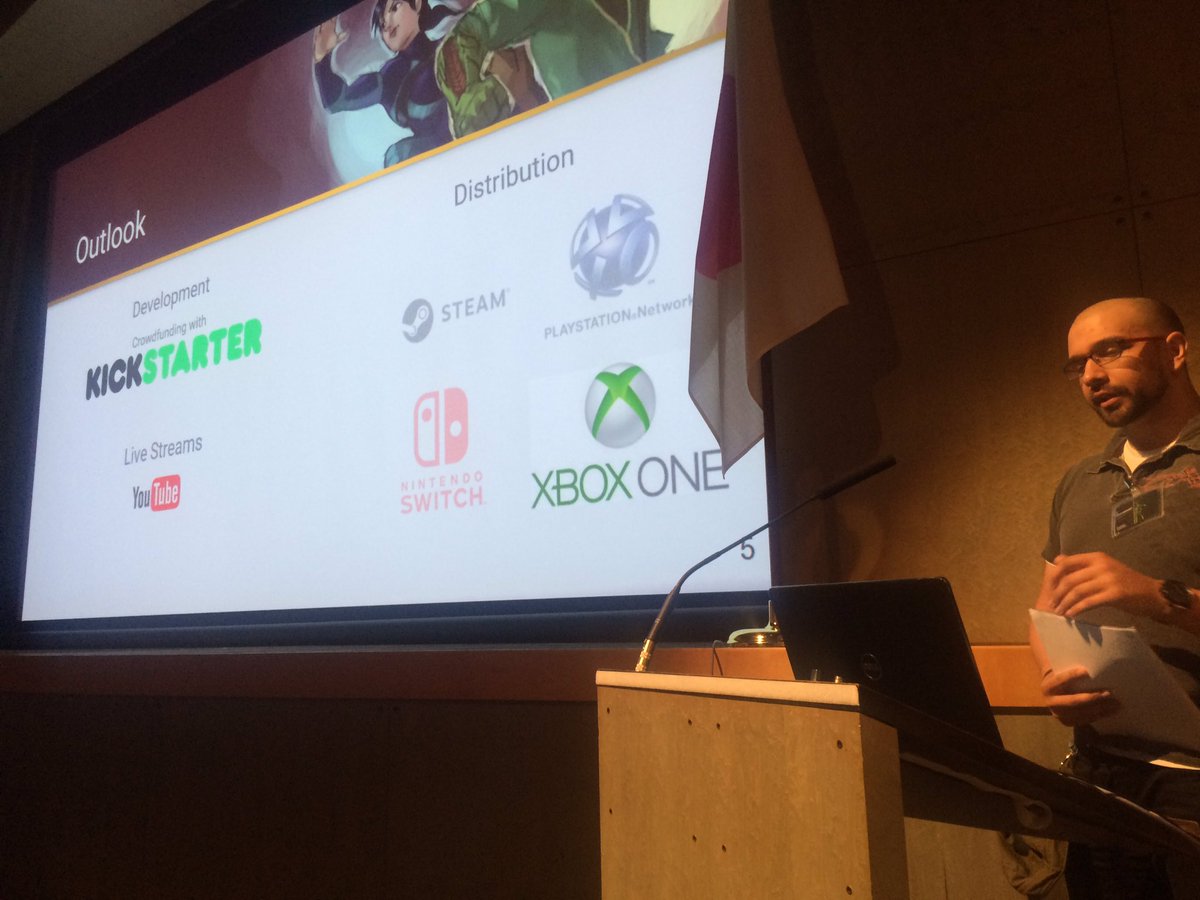 Yesterday at the <a href="/CanEmbJapan/">Canada in Japan</a> presenting our company and game. Getting ready for #TGS2017 #indiegamedev #indiedev