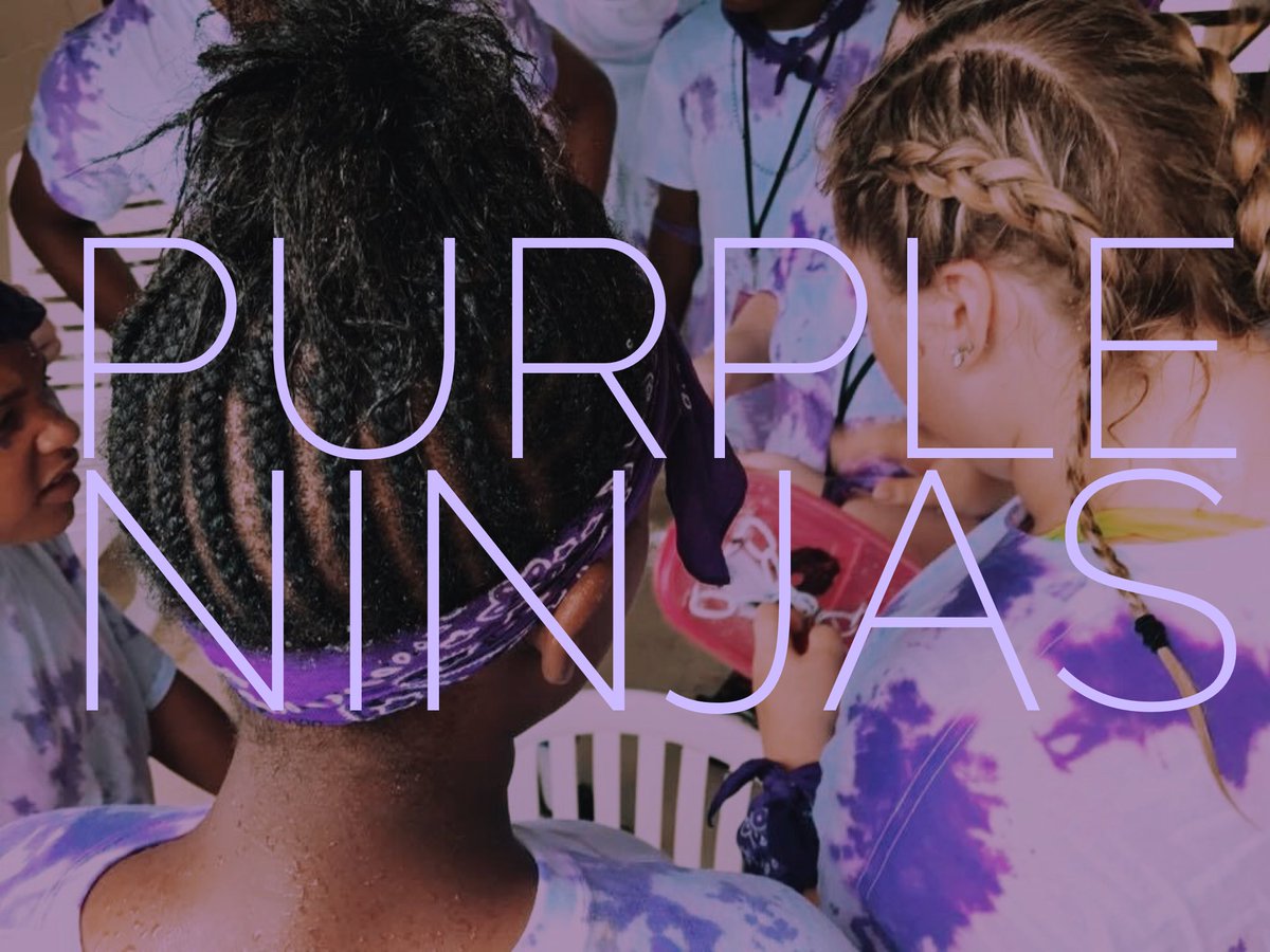worshiplifecamp's tweet photo. We are reminiscing on our color teams from camp! This weeks team..... PURPLE NINJAS πππππ #PURPLETEAM #WorshipLifeCamp #AwakenAdventure https://t.co/GTsbpl3R0z