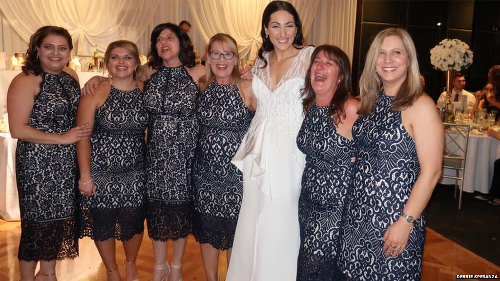 BBCWorld's tweet photo. 'We're not bridesmaids!' 

These ladies turned up at their friend's wedding all wearing the exact same dress 😂🤣😅 https://t.co/VjwK3SU46z https://t.co/Baxs0dzBJJ