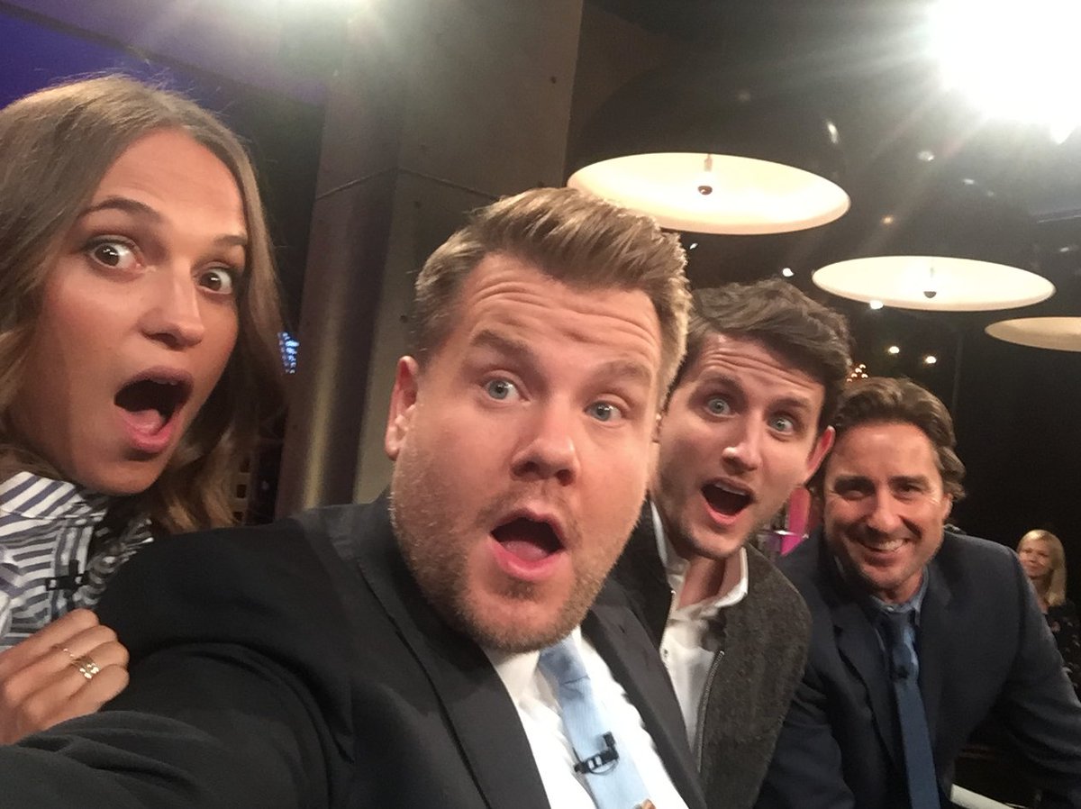 Tonight!
Alicia Vikander (and the world premiere of the Tomb Raider trailer!!!)
Zach Woods!
Luke Wilson!
and music from <a href="/SirSly/">Sir Sly</a>!